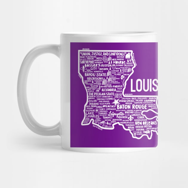 Louisiana Map by fiberandgloss